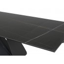 Стол обеденный SIGNAL DIUNA Ceramic Sahara Noir черный мрамор/черный мат 160-240/90